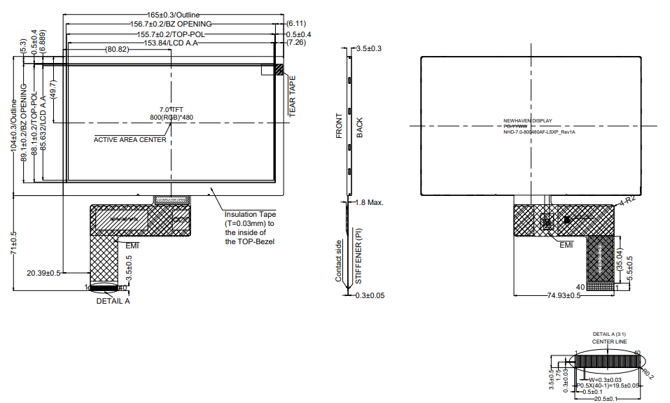 7 inch IPS TFT LCD with LVDS Interface4