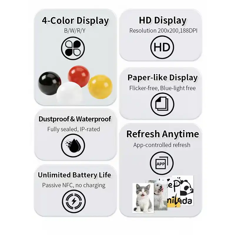 BLHLCD 1.54-inch 4-Color E Ink Display Keychain4